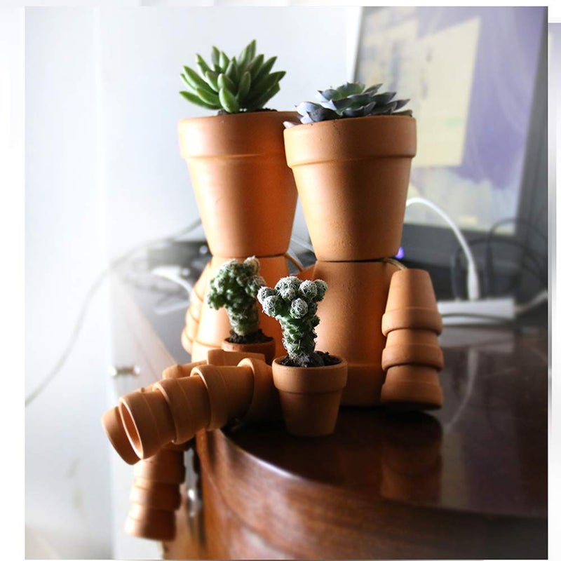 Yishang mini Terracotta Pots with Drainage Holes - 1.5 inches Tiny Clay Nursery Pots for Indoor/Outdoor Mini Plant, DIY Crafts, Wedding Favors(10 Pack) - Image 5